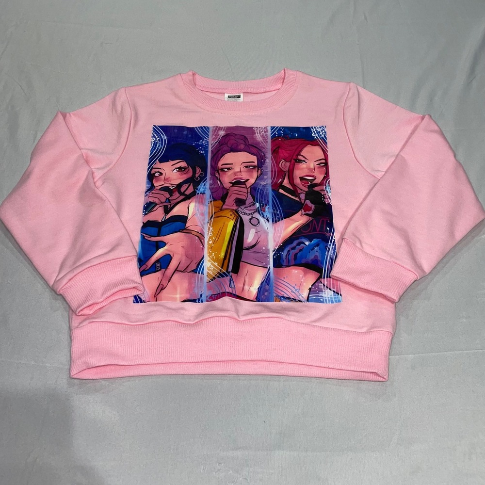 Digiprint Apparel Pink Anime Girl Graphic Sweatshirt Kids Size 120‎ (S) Crewneck